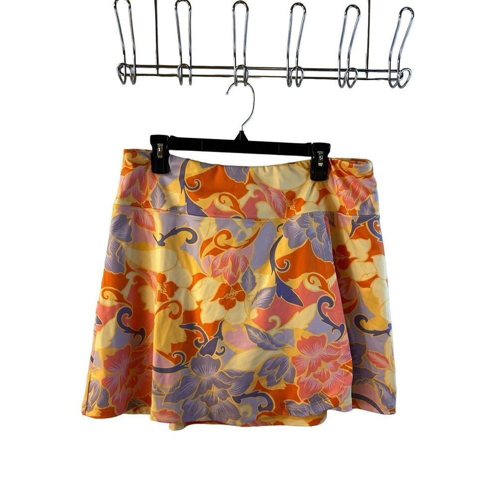"N"Peach skirts golf skirt xl rn#45749 peach purple yellow